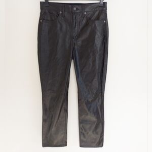 Gap Vintage Slim High Rise Jeans Size 28 Black Vegan Leather